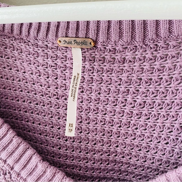 Free People Moonshine Cold Shoulder Fridge Sweater Purple Sz XS - Picture 5 of 9